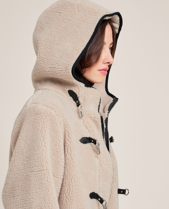 Duffle coat en sherpa avec capuche