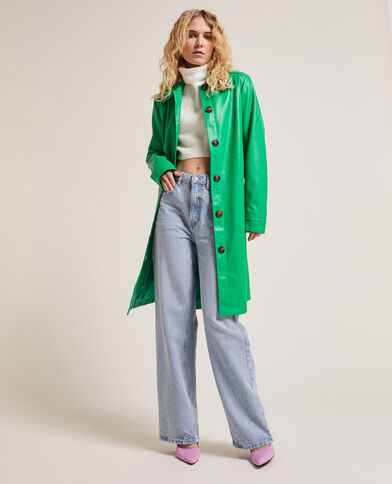 Trench droit en simili vert - Pimkie