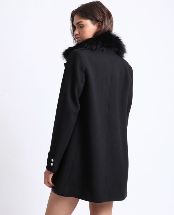 Manteau mi-long noir - Pimkie