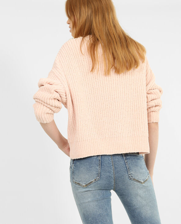 Pull en maille chenille rose clair - Pimkie