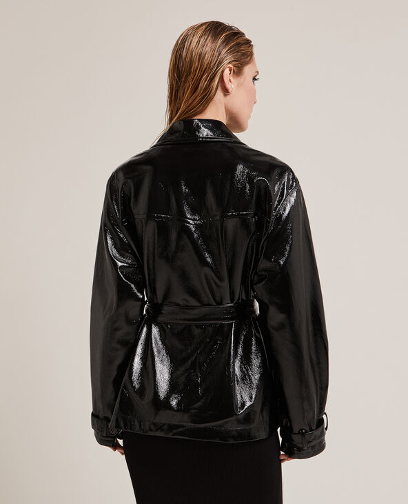 Trench court en vinyle noir - Pimkie