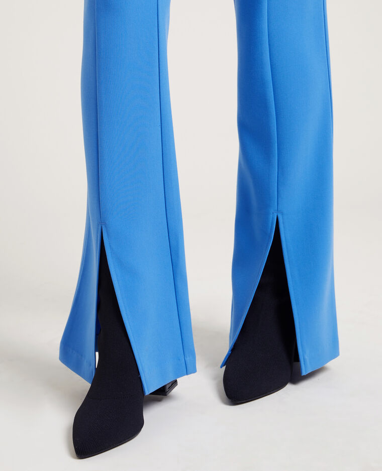 Pantalon flare taille haute fente devant bleu électrique - Pimkie