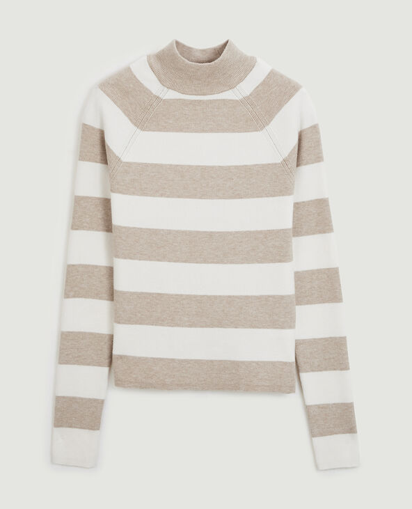 Pull fin col montant taupe - Pimkie