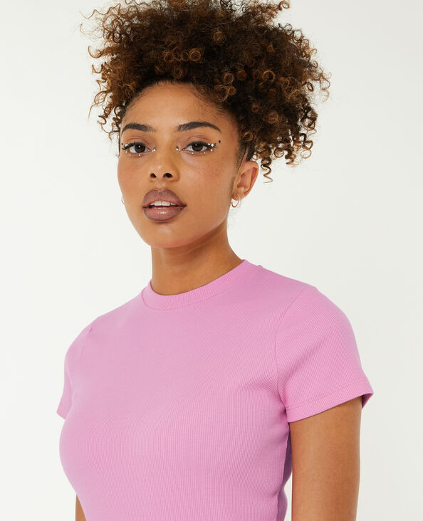 Top maille côtelée rose - Pimkie