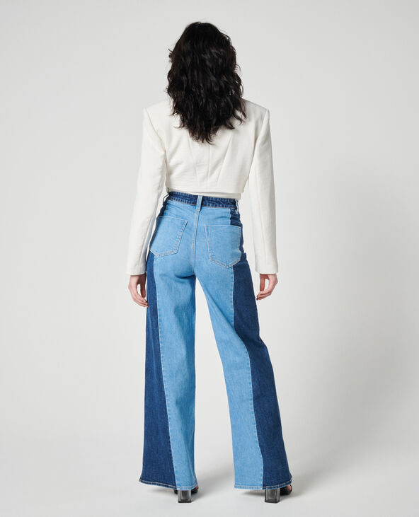 Jean wide taille haute bicolore bleu - Pimkie