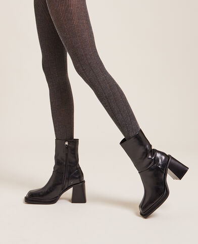 Collants en maille fantaisie gris chiné - Pimkie