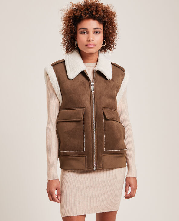 Blouson sans manches taupe - Pimkie