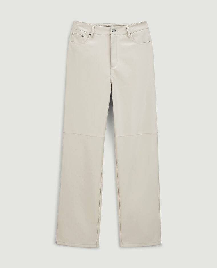 Pantalon droit en simili cuir SMALL écru - Pimkie