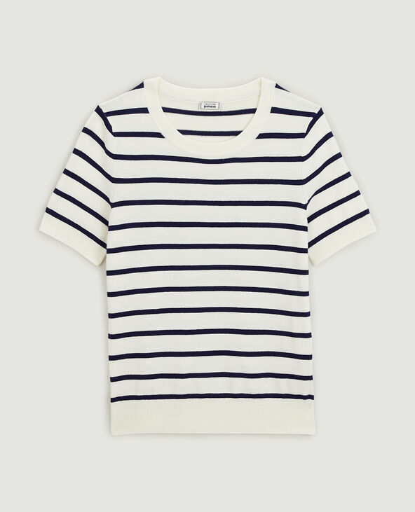 Pull manches courtes en maille fine blanc - Pimkie