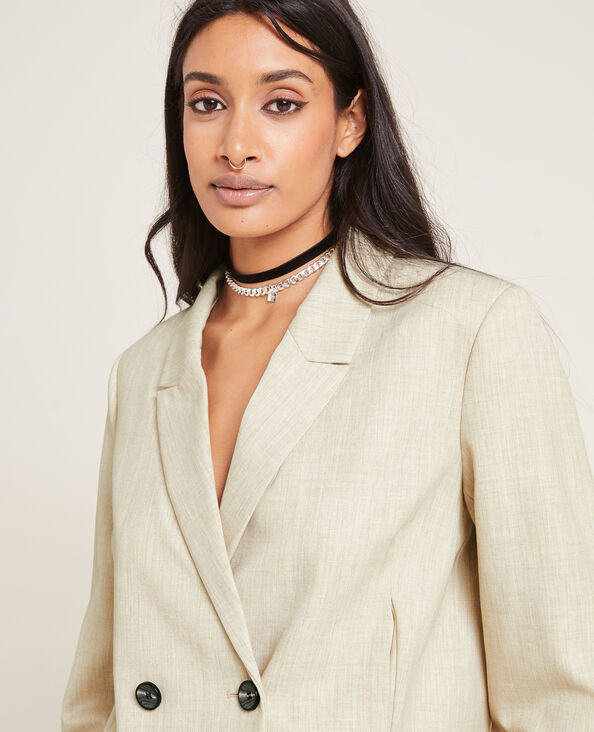 Veste blazer courte avec épaulettes beige - Pimkie