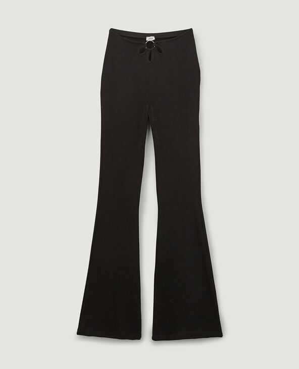 Pantalon flare en tissu fluide noir - Pimkie