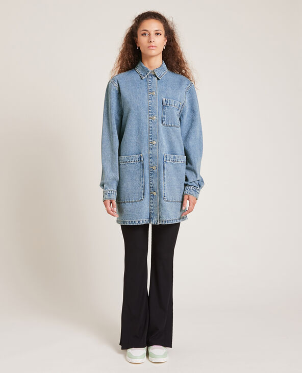 Veste longue en jean bleu clair - Pimkie