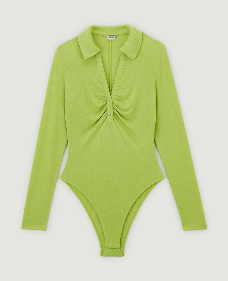 Body manches longues avec col vert olive - Pimkie