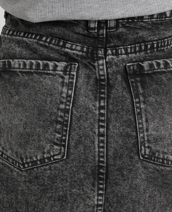 Jupe en jean délavé noir - Pimkie