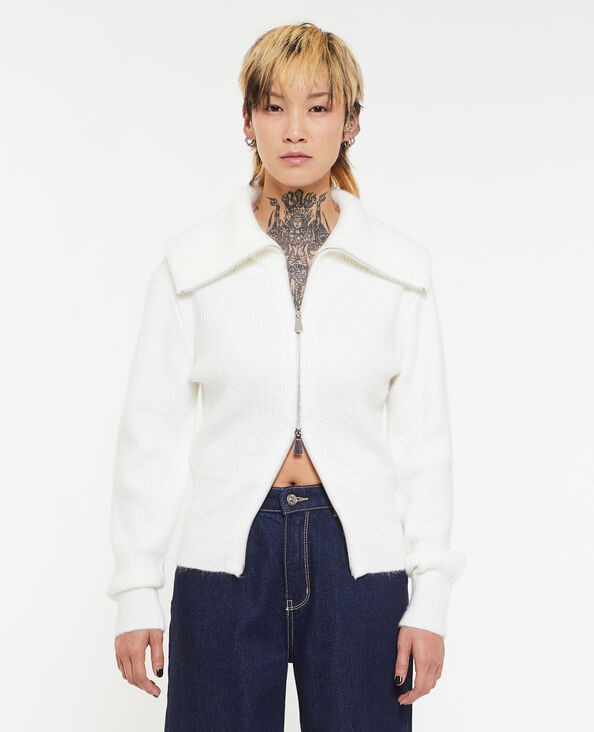 Gilet zippé col camionneur blanc - Pimkie