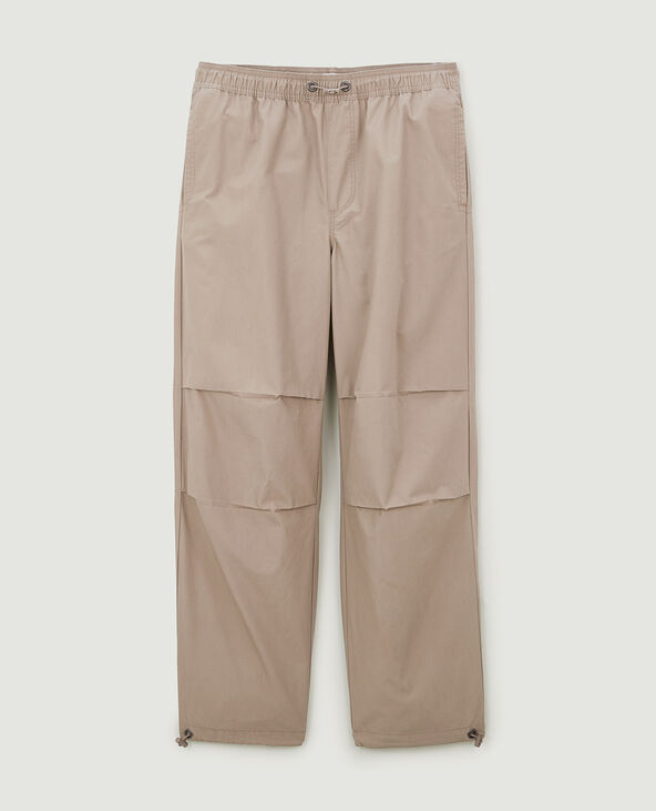 Pantalon parachute ceinture élastiquée taupe - Pimkie