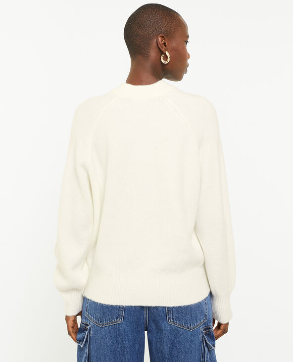 Pull col rond avec laine blanc - Pimkie