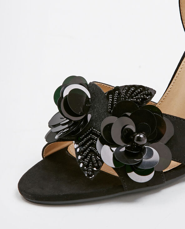 Sandales à fleurs noir - Pimkie