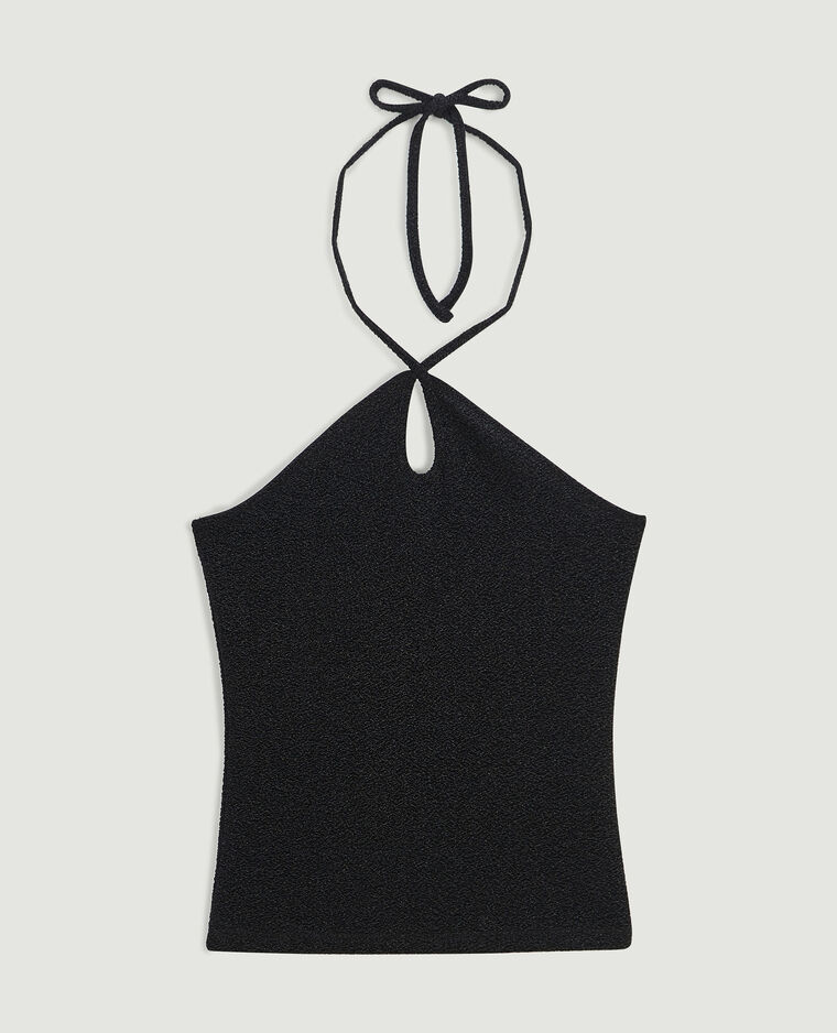 Top dos-nu maille lurex noir - Pimkie