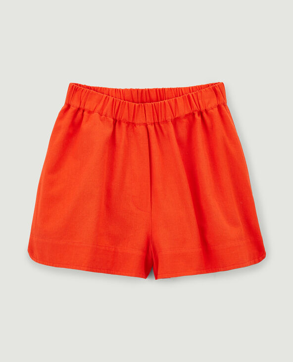 Short taille élastiquée orange - Pimkie