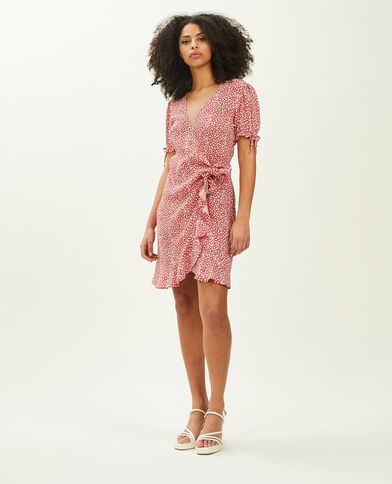 Robe courte cache-cœur rouge - Pimkie