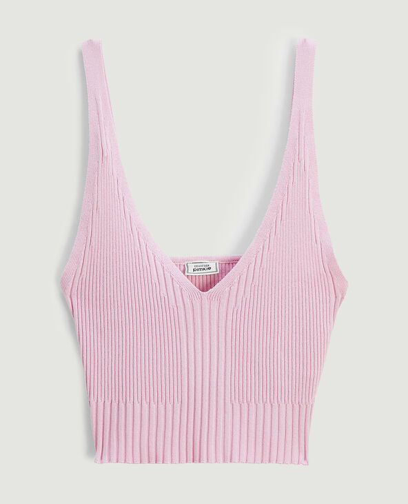 Top court en maille lilas - Pimkie