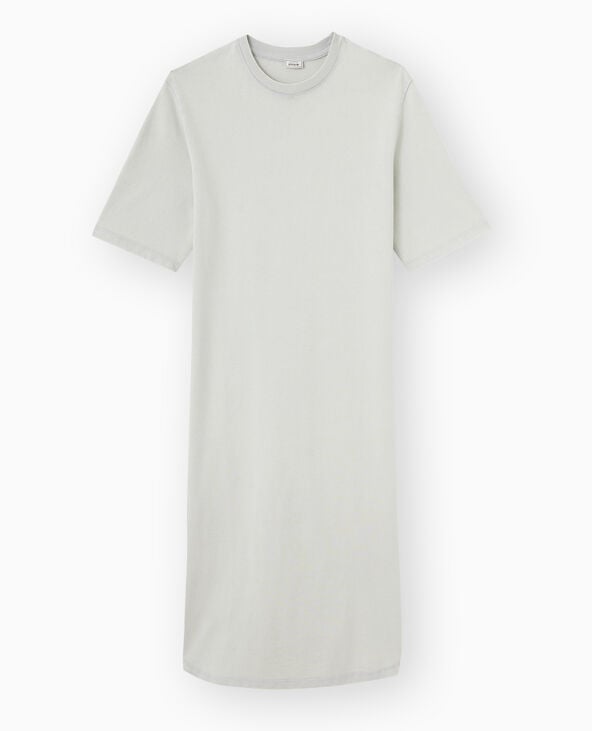 Robe t-shirt mi-longue délavée acid wash gris clair - Pimkie
