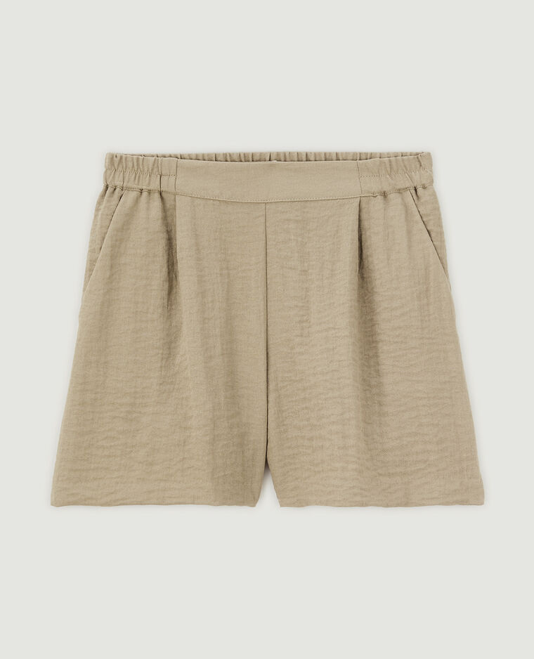 Short fluide effet lin camel - Pimkie