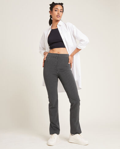 Pantalon slim avec fentes gris foncé - Pimkie