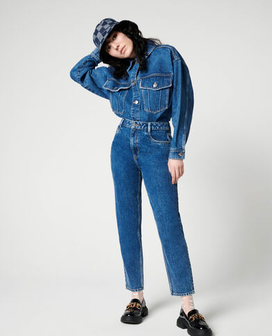 Jean mom taille haute bleu denim - Pimkie