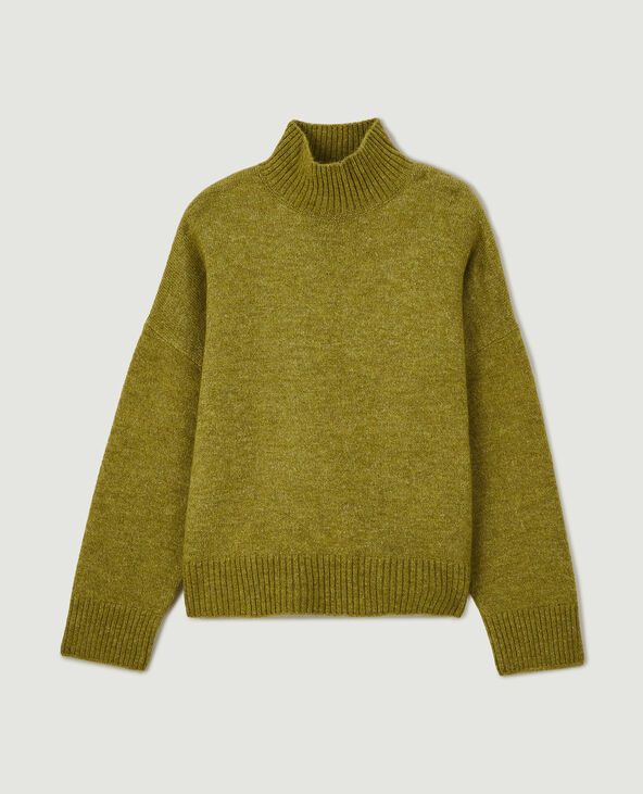 Pull oversize col montant vert olive - Pimkie