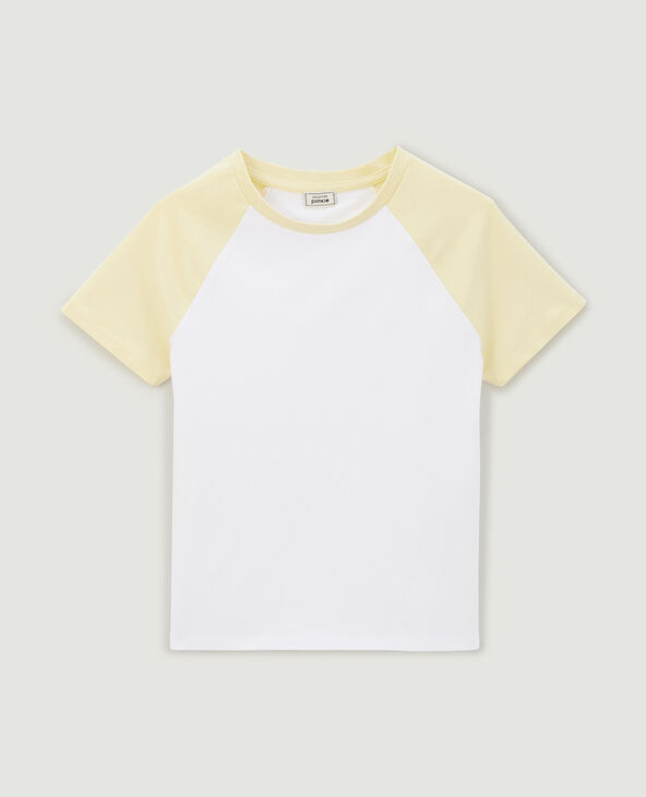 T-shirt manches contrastées jaune - Pimkie