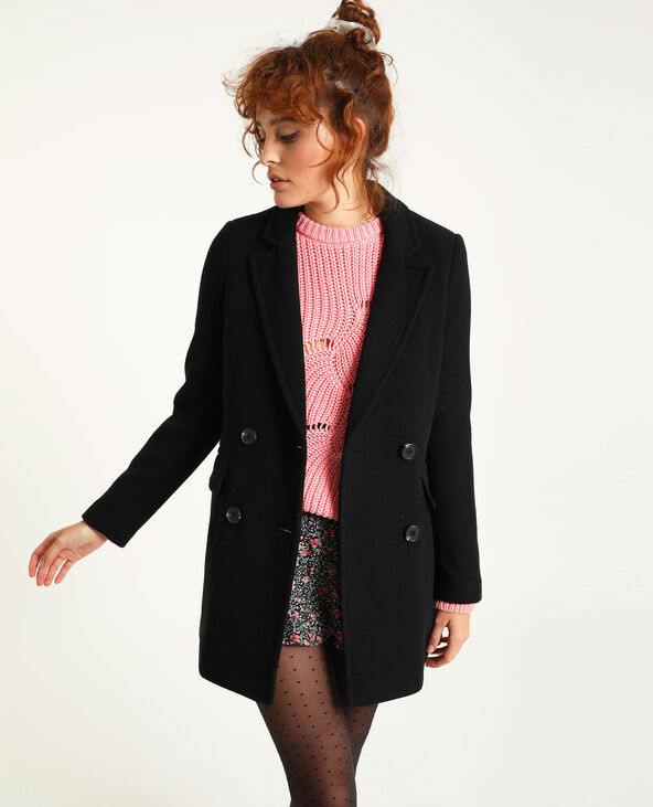 Manteau noir court femme clearance