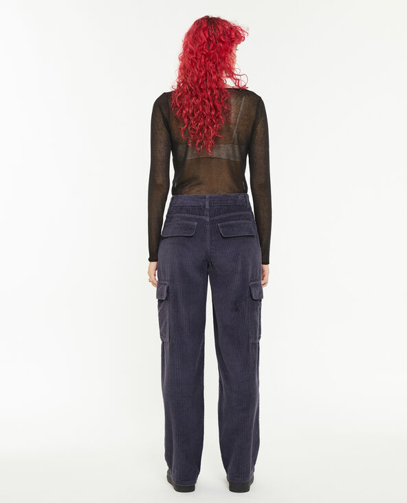 Pantalon cargo en velours grosses côtes lilas - Pimkie