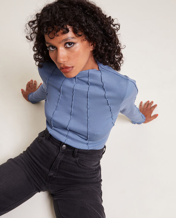 Top coutures apparentes bleu foncé - Pimkie