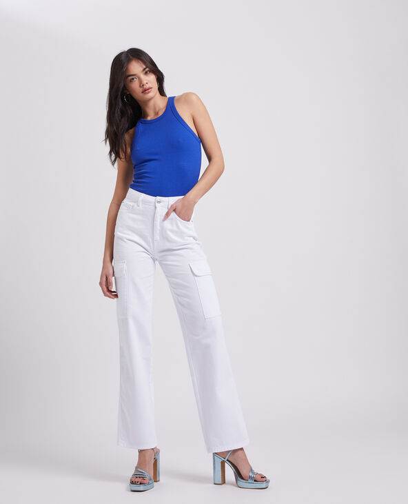 Jean cargo droit blanc - Pimkie