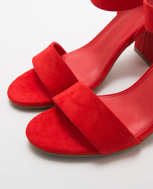 Sandales rouges talons carr s Pimkie