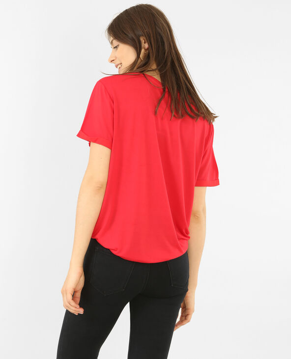 T-shirt oversize à poche rivetée rouge - Pimkie