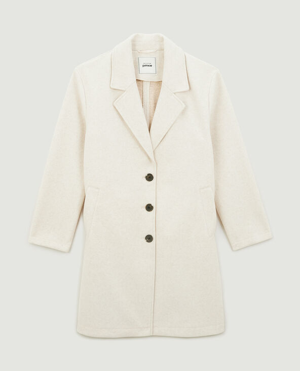 Manteau droit col tailleur beige - Pimkie