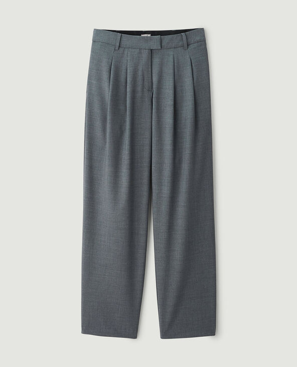 Pantalon large à pinces gris - Pimkie