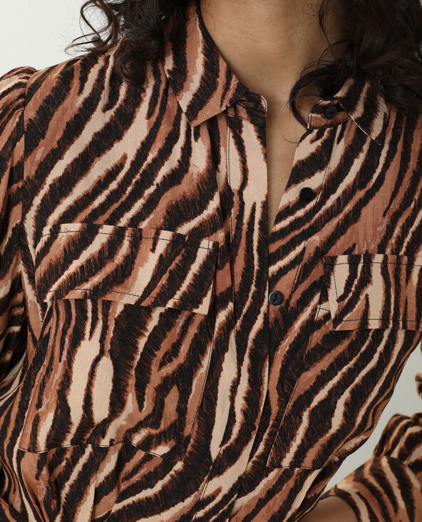 Robe longue à imprimé tigré marron - Pimkie