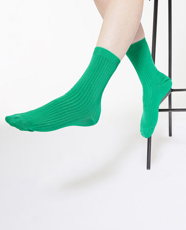 Paire de chaussettes en maille brillante vert - Pimkie