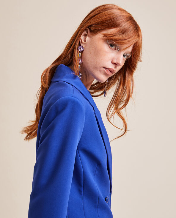 Veste blazer longue et cintrée bleu électrique - Pimkie