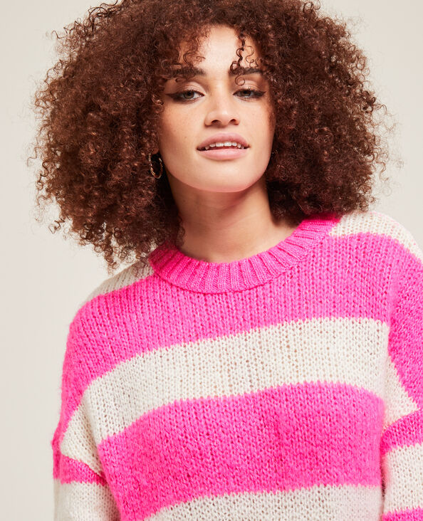 Pull col rond rose fuchsia - Pimkie