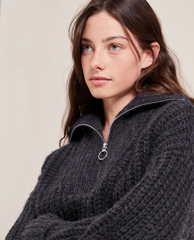 Pull grosse maille col camionneur gris foncé - Pimkie