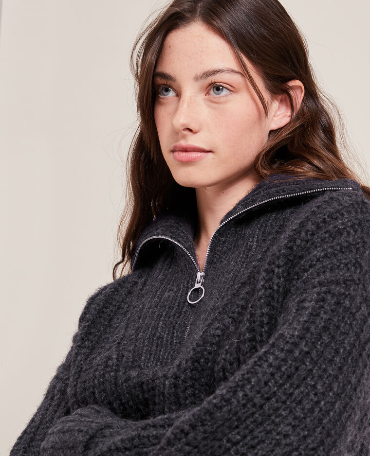 Pull grosse maille col camionneur gris foncé - Pimkie