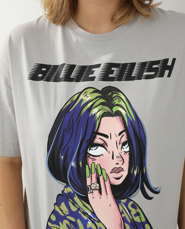 T-shirt ample Billie Eilish gris chiné - Pimkie