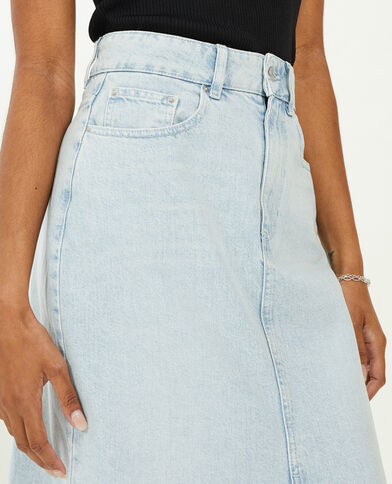 Jupe longue en jean bleu clair - Pimkie