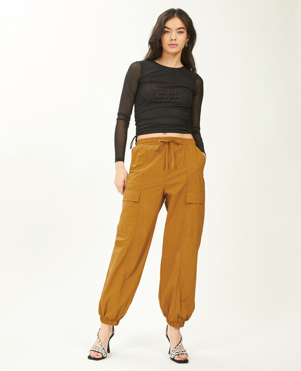 Pantalon parachute bas resserrés camel - Pimkie
