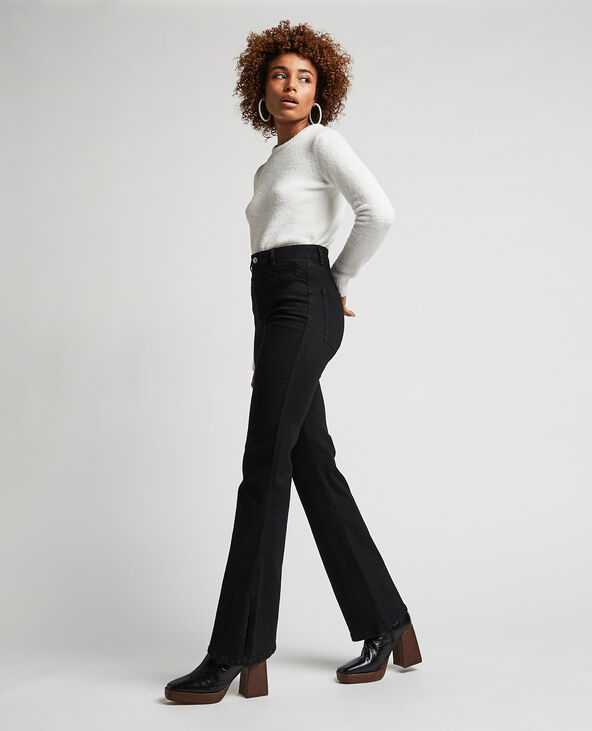 Jean flare avec fentes côtés noir - Pimkie